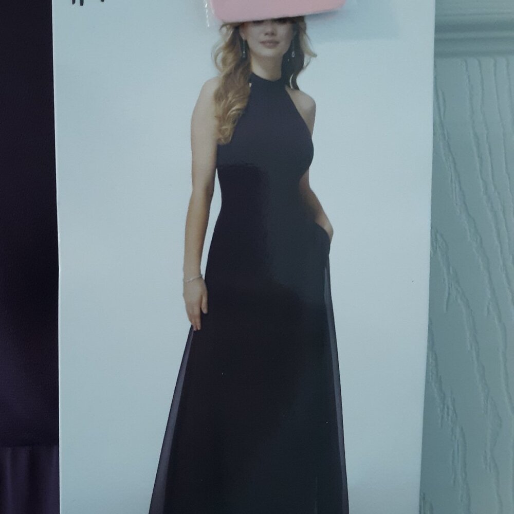 Bridesmaid or Formal Size 18 Eggplant Chiffon Dress